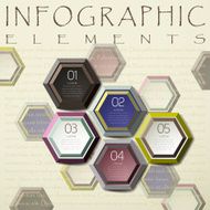 hexagon label infographic elements