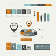 Set of flat infographic elements N6