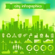 City infographics on blurred background