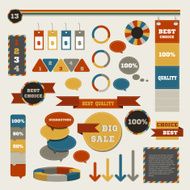 Set of flat infographics element