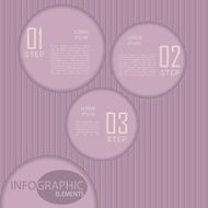Circle paper infographic with striped backdrop