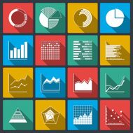 Business icons of ratings graphs and charts