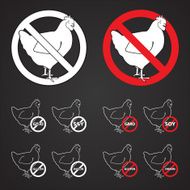 Set of Chicken sign NO