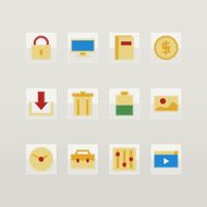 Set of flat color icons Icons for applications software site N2