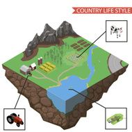 country life infographics vector