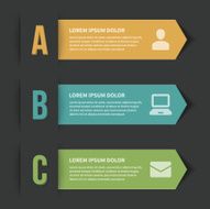 Vector step options banners and letters A B C N6