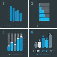 Blue flat infographics templates