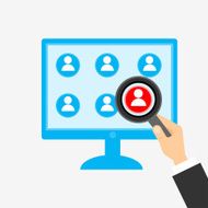Vector concept in flat style - search person