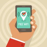 Vector flat free wi fi sign