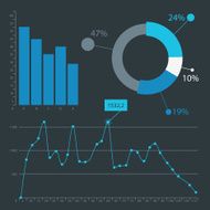 Dark blue flat infographic