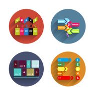 Trendy colorful infographics set