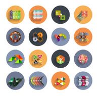 Trendy flat long shadow infographic design N2