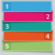 Vector multicolor paper enumerated banner list N2