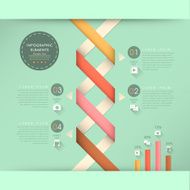 abstract origami flow chart infographics