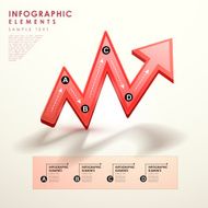 red arrow abstract flow chart infographics