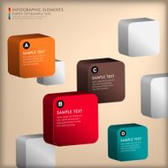 abstract 3d cube infographics N20