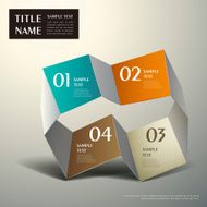 abstract 3d origami paper infographics N18