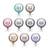 Map Markers with Numbers N3