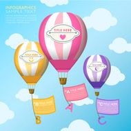 abstract hot air balloons infographics design