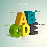vector abstract 3d alphabet infographics