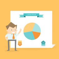 business man talk on presentation infographic