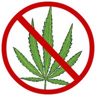 vector cartoon sign no cannabis