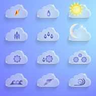 Blue Clouds with Weather Signs N2