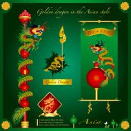 Golden Dragon on a red background infographic N3