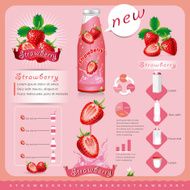 Strawberries infographic vector illustration