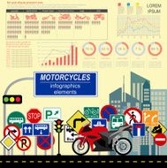 Set of motorcycles elements transportation infographics N25