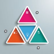 Big Triangle With Four Colored Triangles Infographic N2