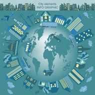 Set of modern city elements N13
