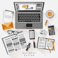 work place concept in flat design N3