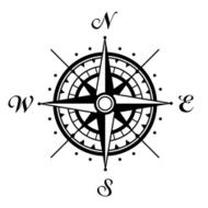 Black compass rose