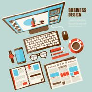 work place concept in flat design N4