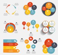 Collection of Infographic Templates for Business Vector Illustra N157