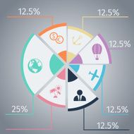 Travel infographic template pie chart N2