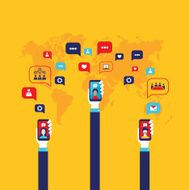 Social network concept Global communication infographic