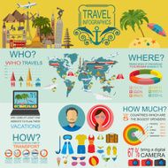 Travel Vacations Beach resort infographics N33
