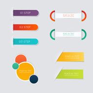 Set of colorful text box with steps trendy colors N7