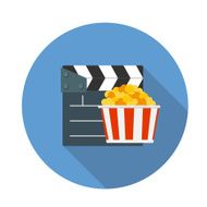 Flat Design Concept Cinema Icon Vector Illustration With Long Sh N2