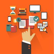 Flat design Business concept with hand Writing infographic