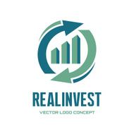 Real Invest - vector logo concept Business finance logo economic