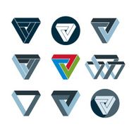 Abstract unusual vector symbols set creative stylish icons