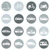 Vector Set of Ground Transportation Icons N7