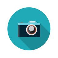 Flat Design Concept Camera Vector Illustration With Long Shadow N3