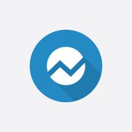 circle diagram Flat Blue Simple Icon with long shadow N3