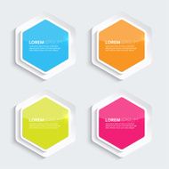 Set of multicolored glowing plastic banners N2