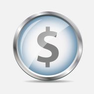 Dollar Glossy Icon Vector Illustration N7