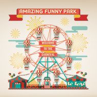 FUNNY PARK CARNIVAL DAY SCENE ELEMENTS N2